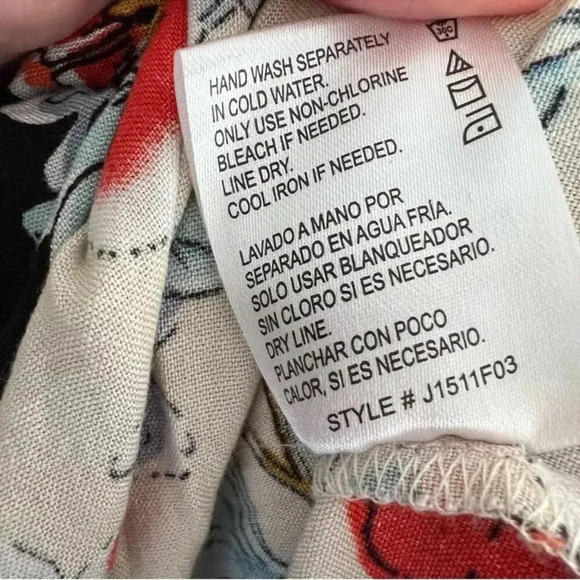 Patrons of Peace Floral Print Tunic Dress Size M Boho Long Sleeve Rayon - Picture 4 of 7